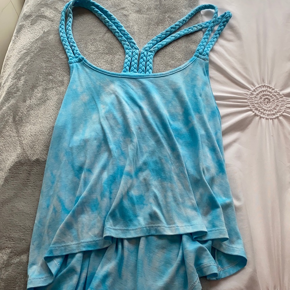 Blue tie die tank